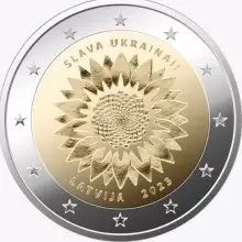 2 euro coin 2023, Latvia — Slava Ukrainai